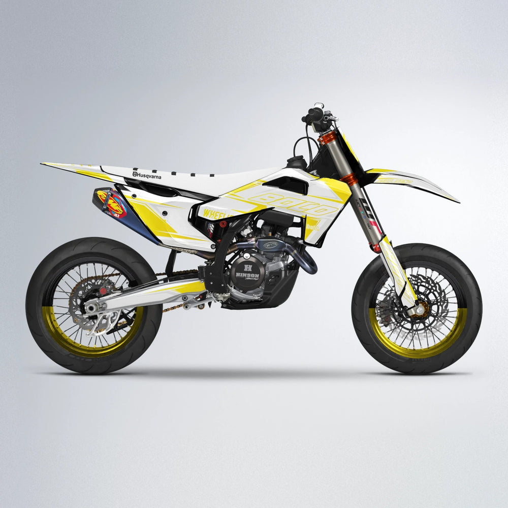 EVO Husqvarna FE/TE supermoto graphics kit in Yellow