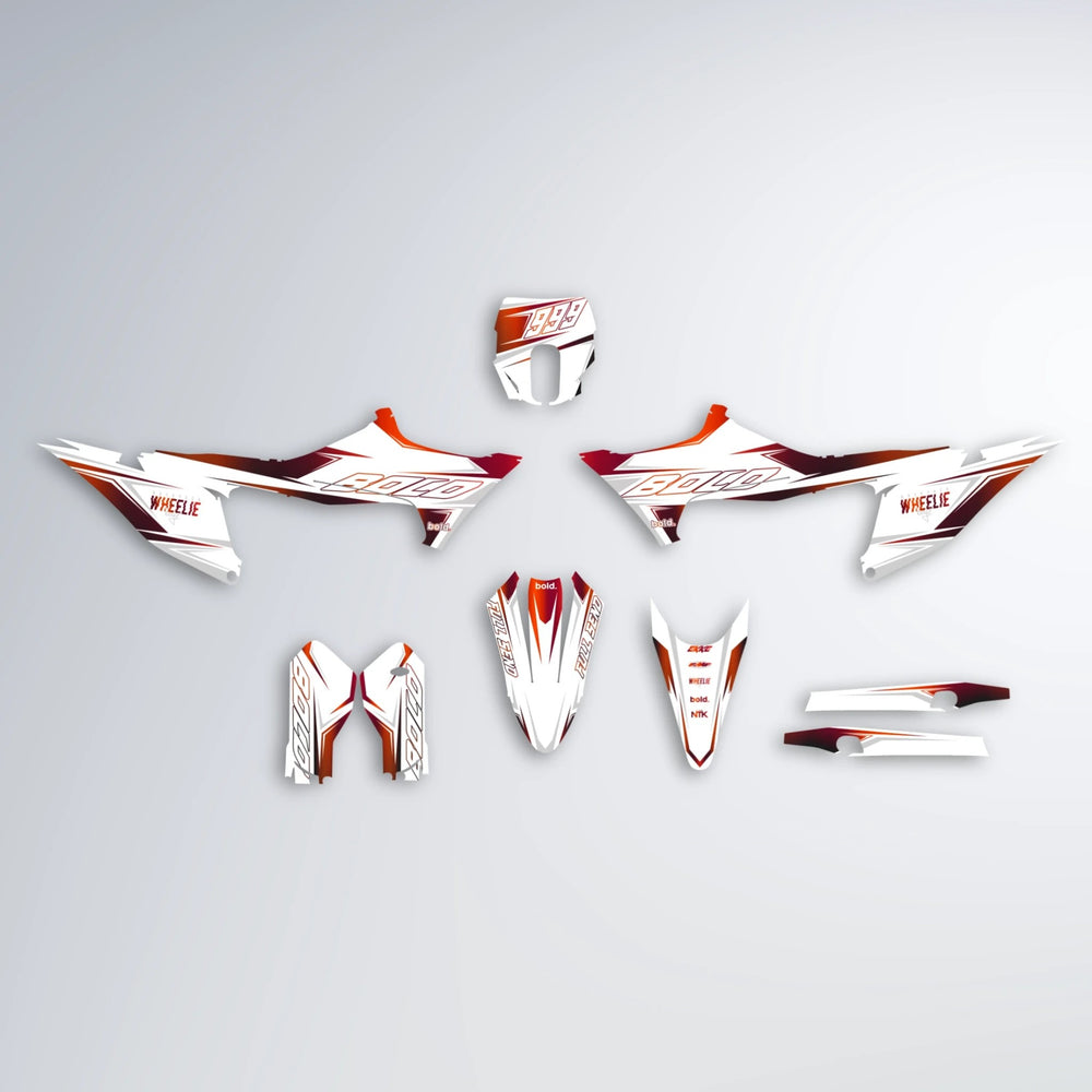EVO Stark Varg MX graphics kit parts layout in Black & Red