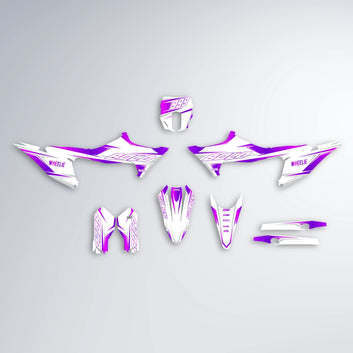 EVO Stark Varg MX graphics kit parts layout in Purple