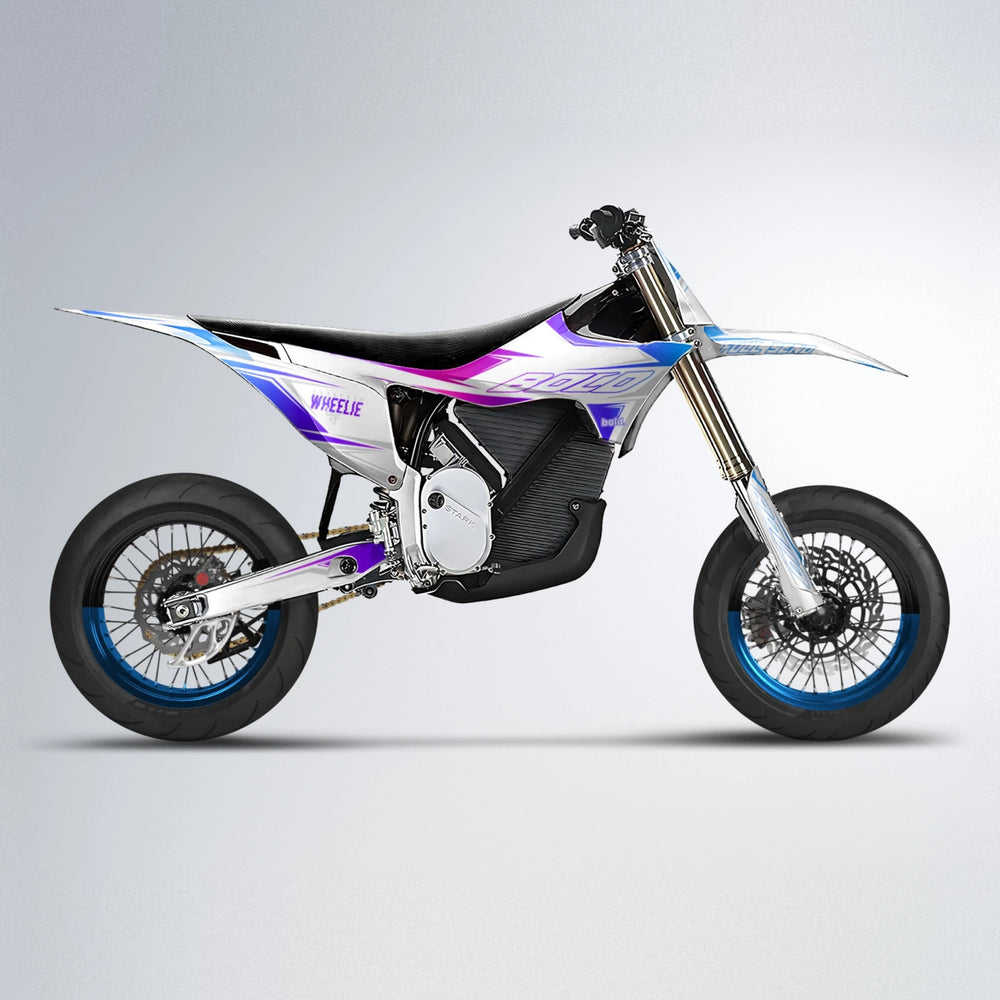 EVO Stark Varg SM supermoto graphics kit in Blue Purple Fade