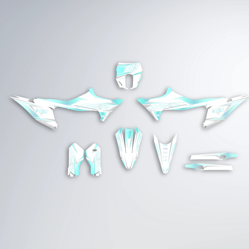 EVO Stark Varg SM graphics kit parts layout in Mint
