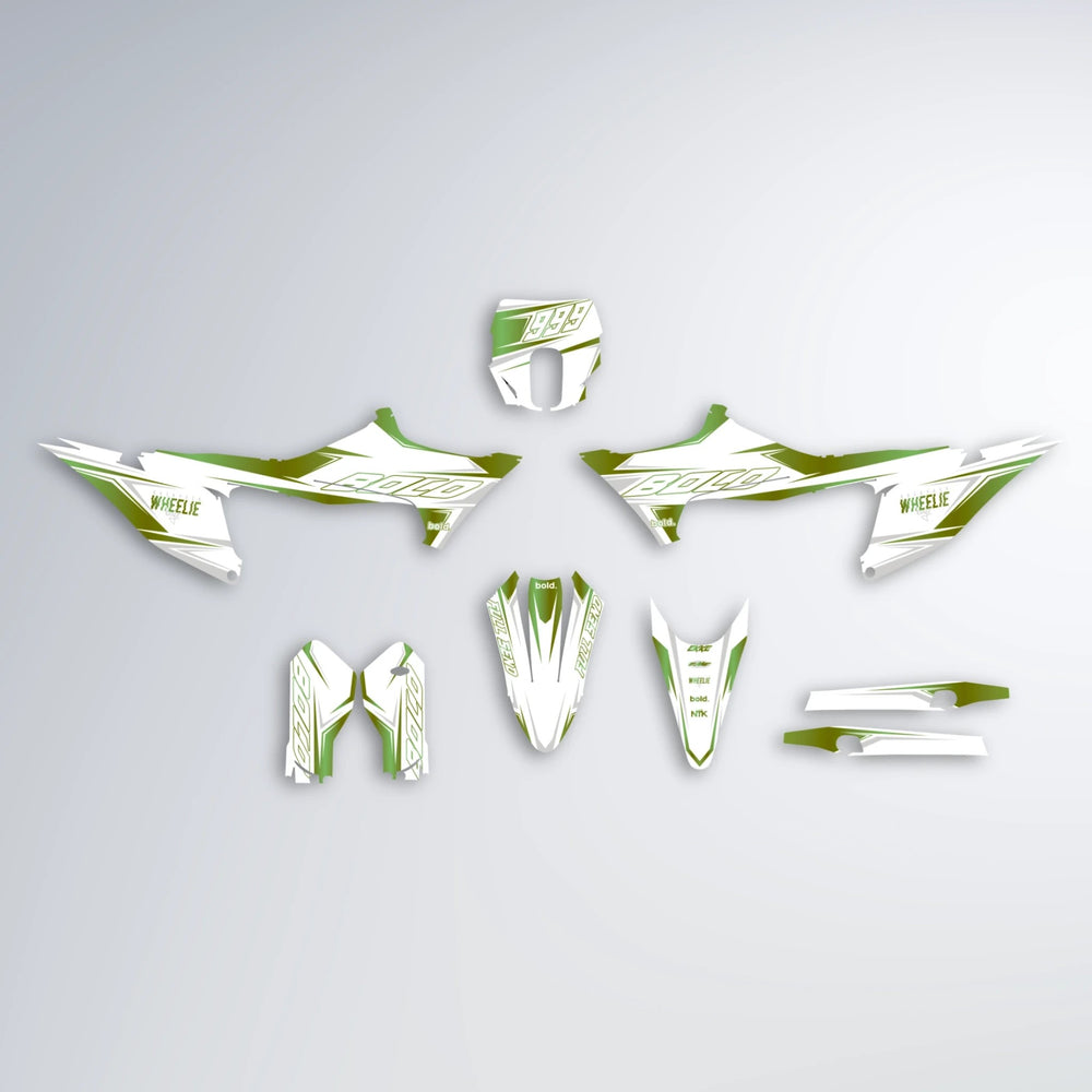EVO Stark Varg SM graphics kit parts layout in Olive