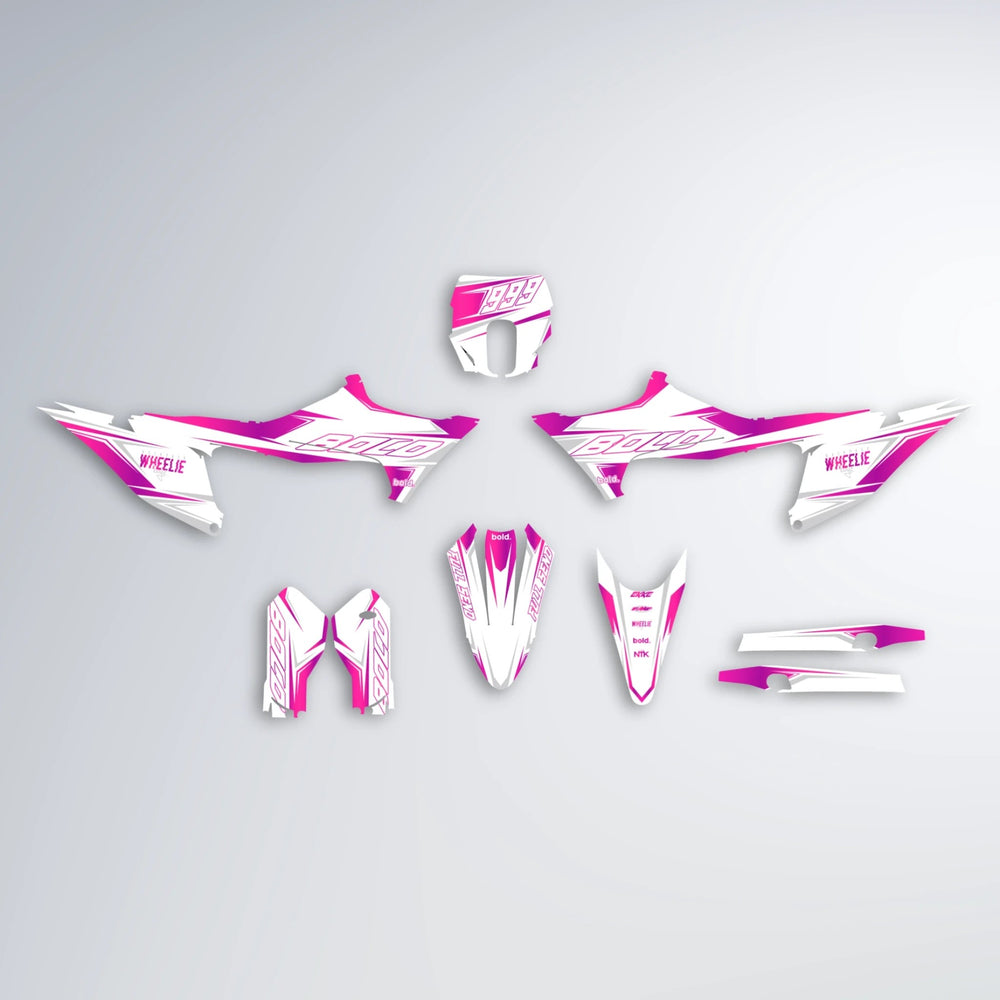 EVO Stark Varg SM graphics kit parts layout in Pink