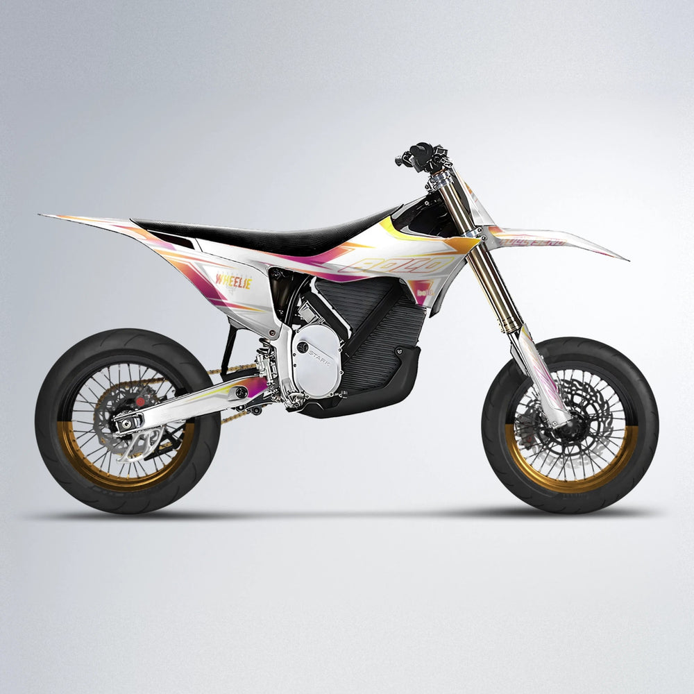 EVO Stark Varg SM supermoto graphics kit in Pink & Yellow