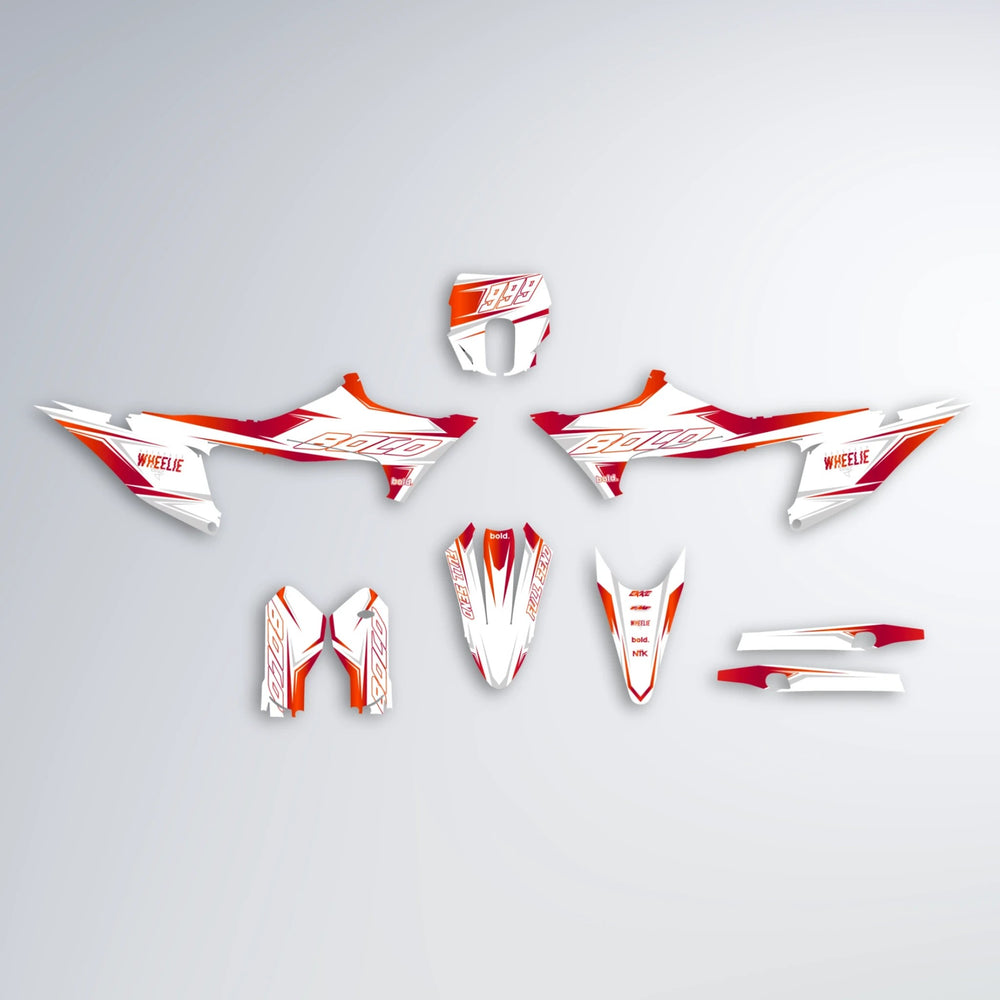 EVO Stark Varg SM graphics kit parts layout in Red