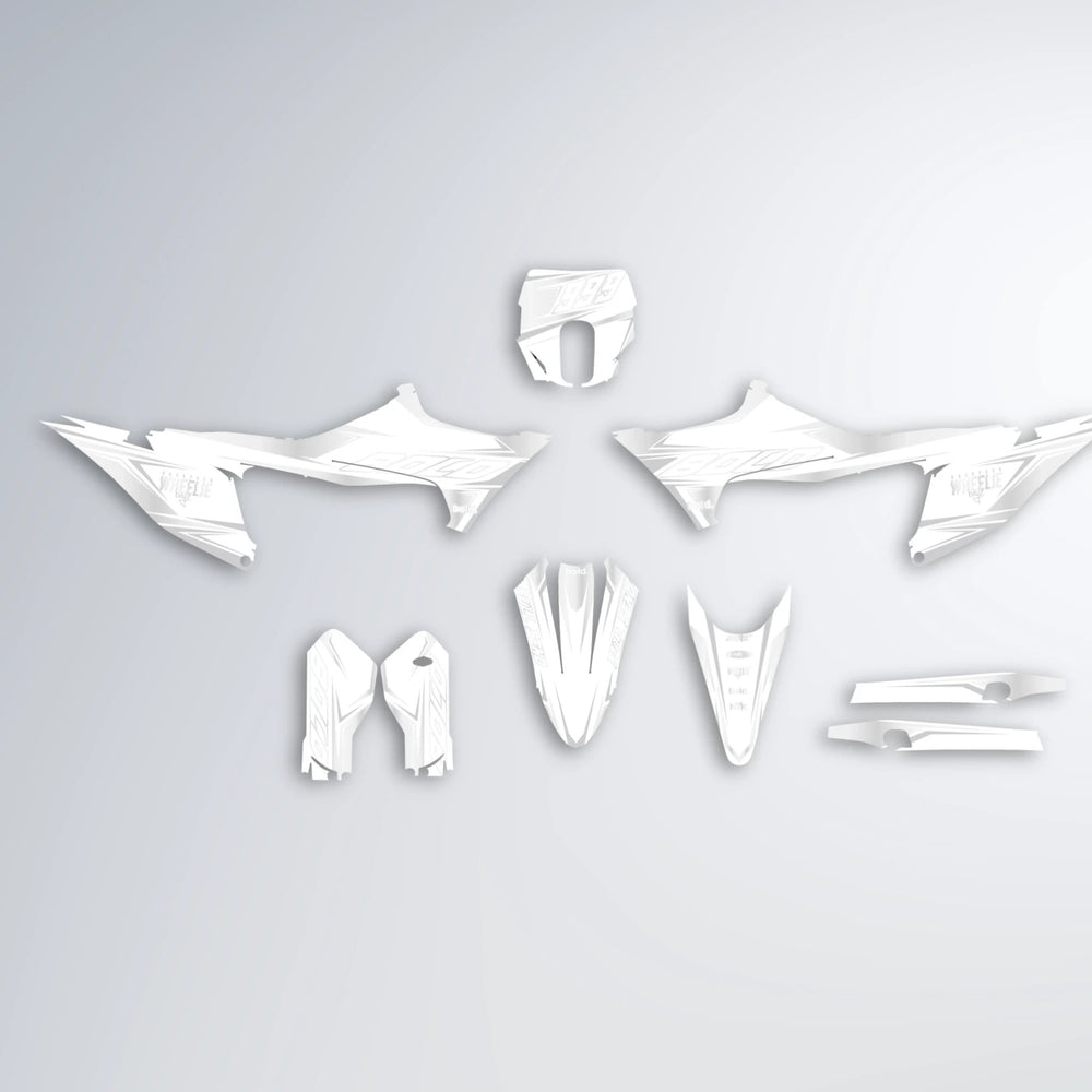 EVO Stark Varg SM graphics kit parts layout in White