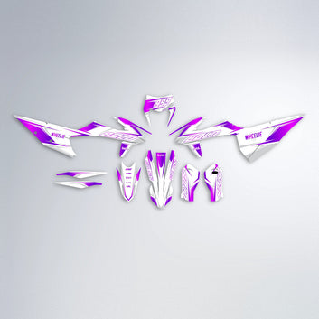 EVO graphics kit parts layout in White/Purple