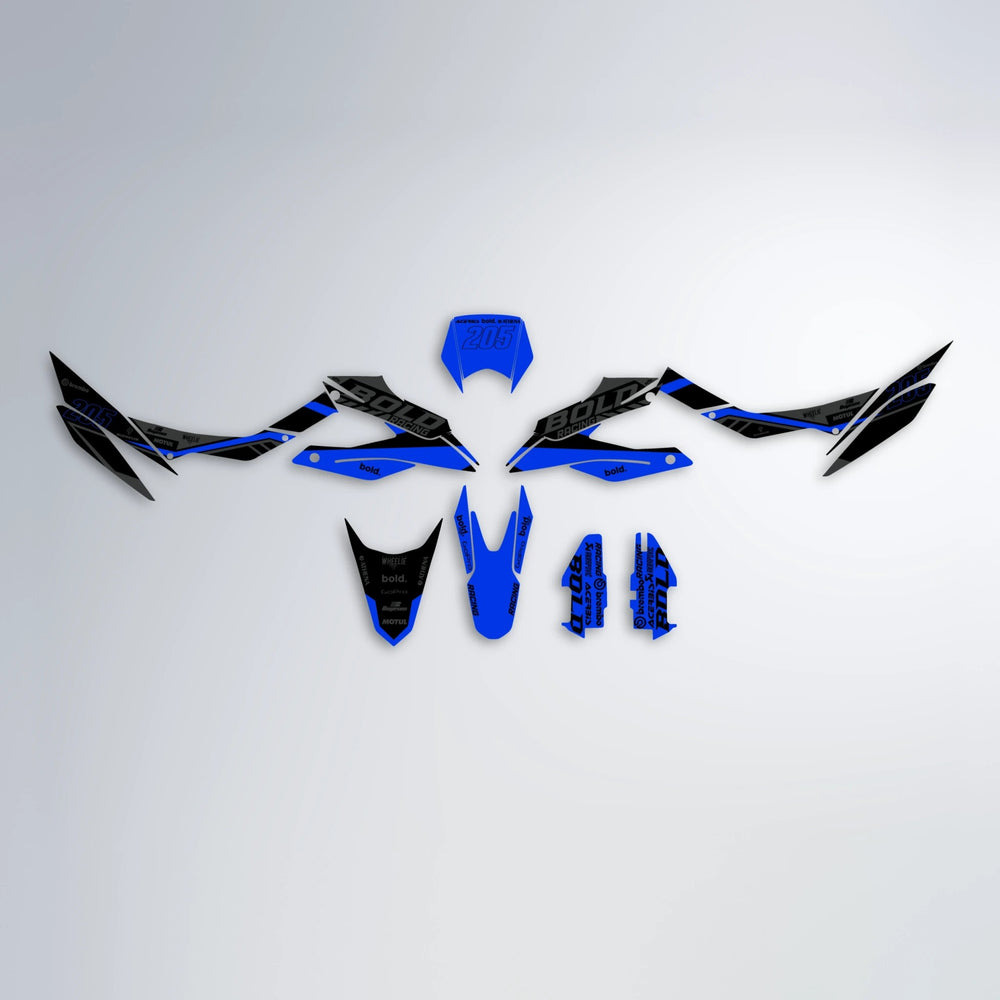 FACTORY Aprilia SX 125 graphics kit parts layout in Blue