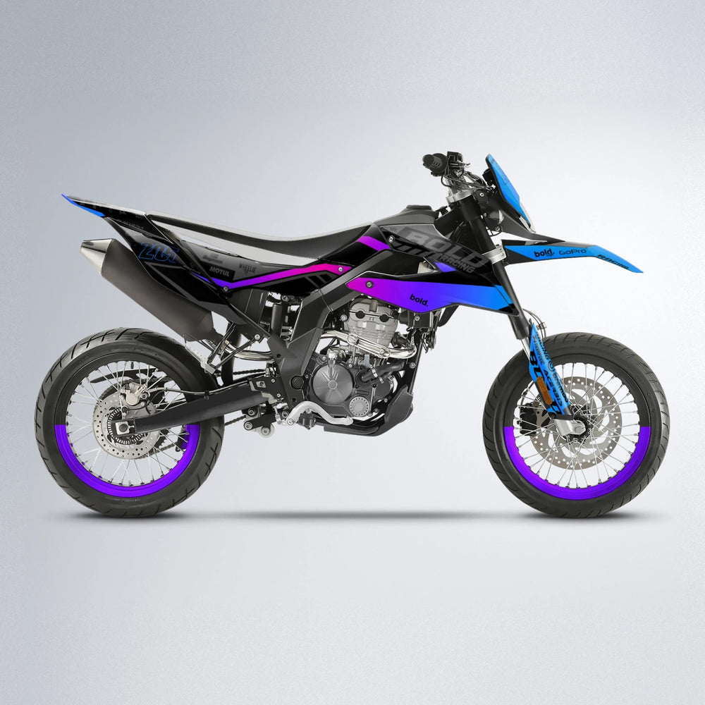 FACTORY Aprilia SX 125 supermoto graphics kit in Blue Purple Fade