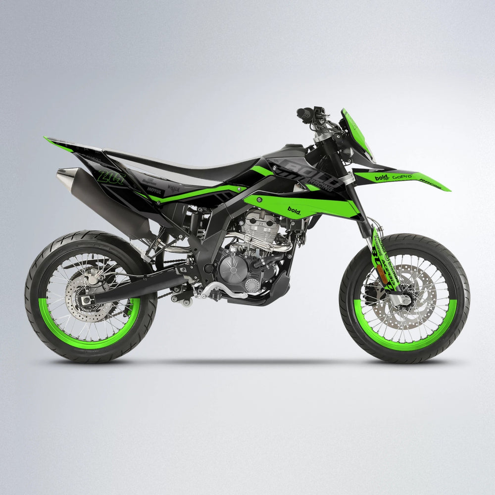 FACTORY Aprilia SX 125 supermoto graphics kit in Green