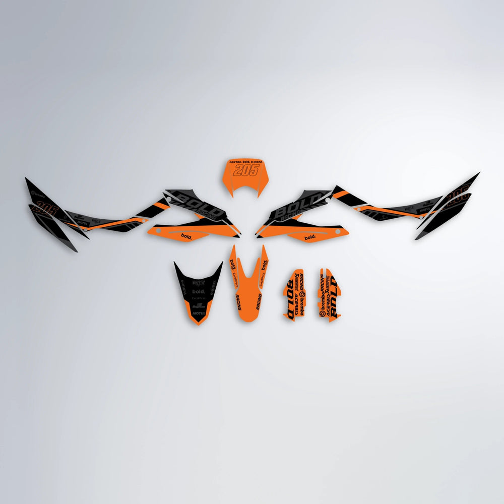 FACTORY Aprilia SX 125 graphics kit parts layout in Orange
