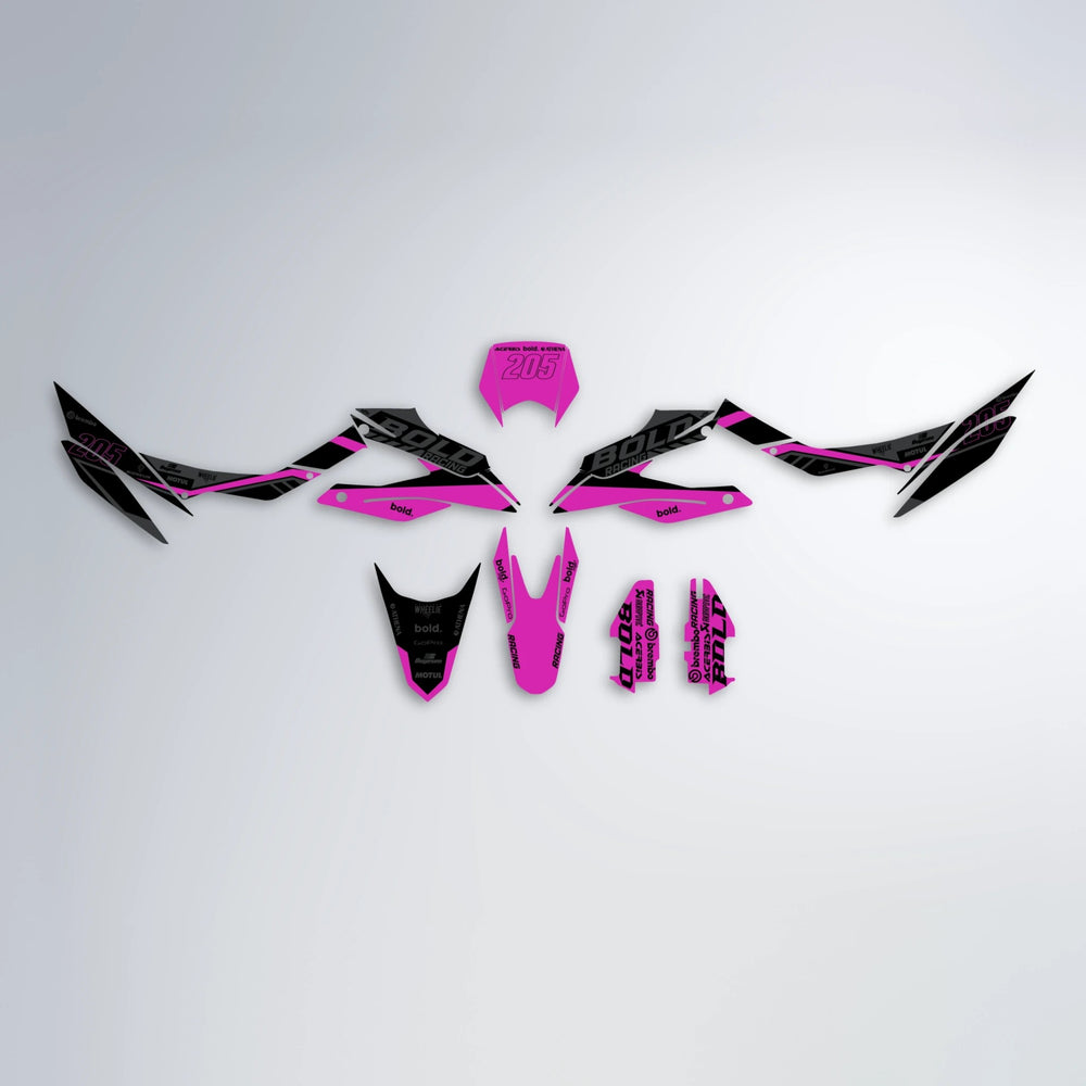 FACTORY Aprilia SX 125 graphics kit parts layout in Pink