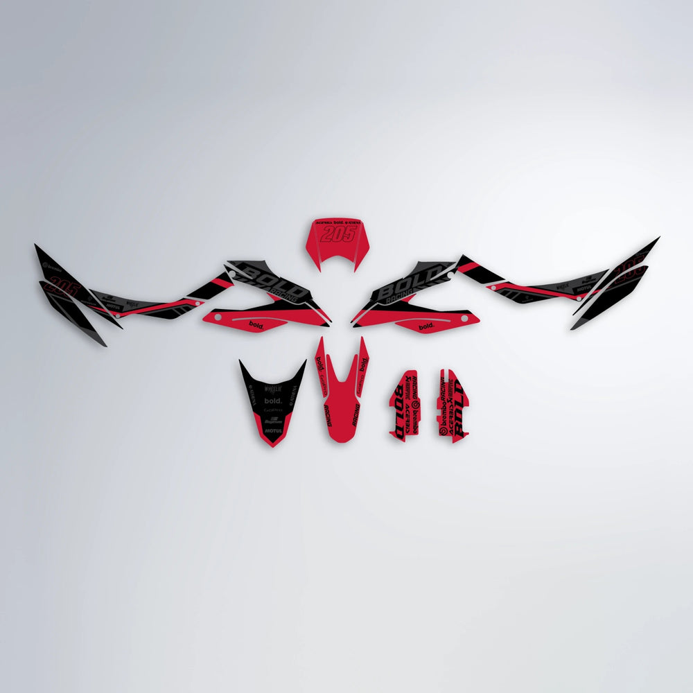 FACTORY Aprilia SX 125 graphics kit parts layout in Red