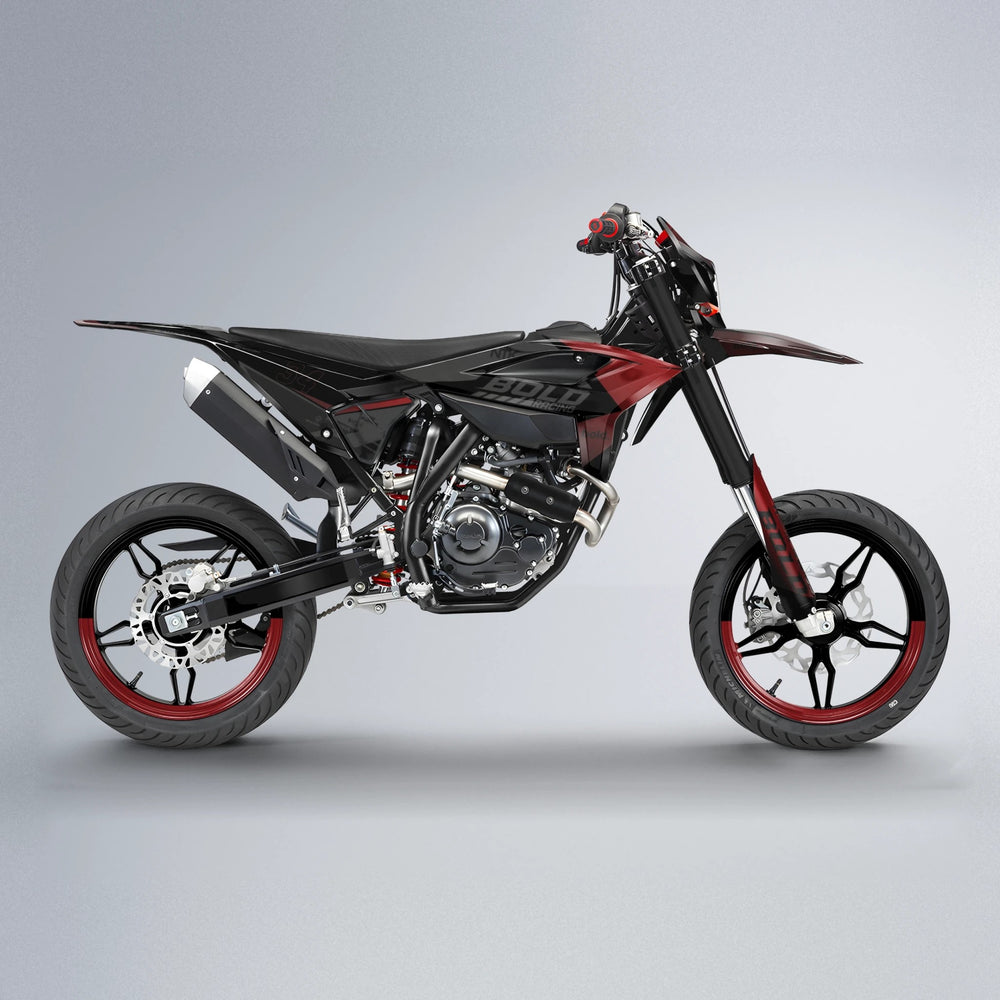 FACTORY Beta supermoto graphics kit in Black & Red
