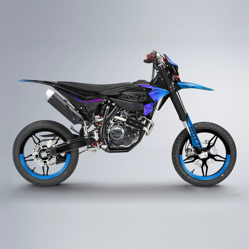 FACTORY Beta supermoto graphics kit in Blue Purple Fade