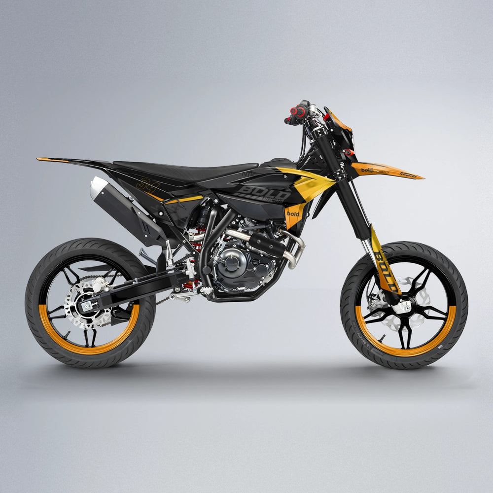 FACTORY Beta supermoto graphics kit in Orange & Yellow