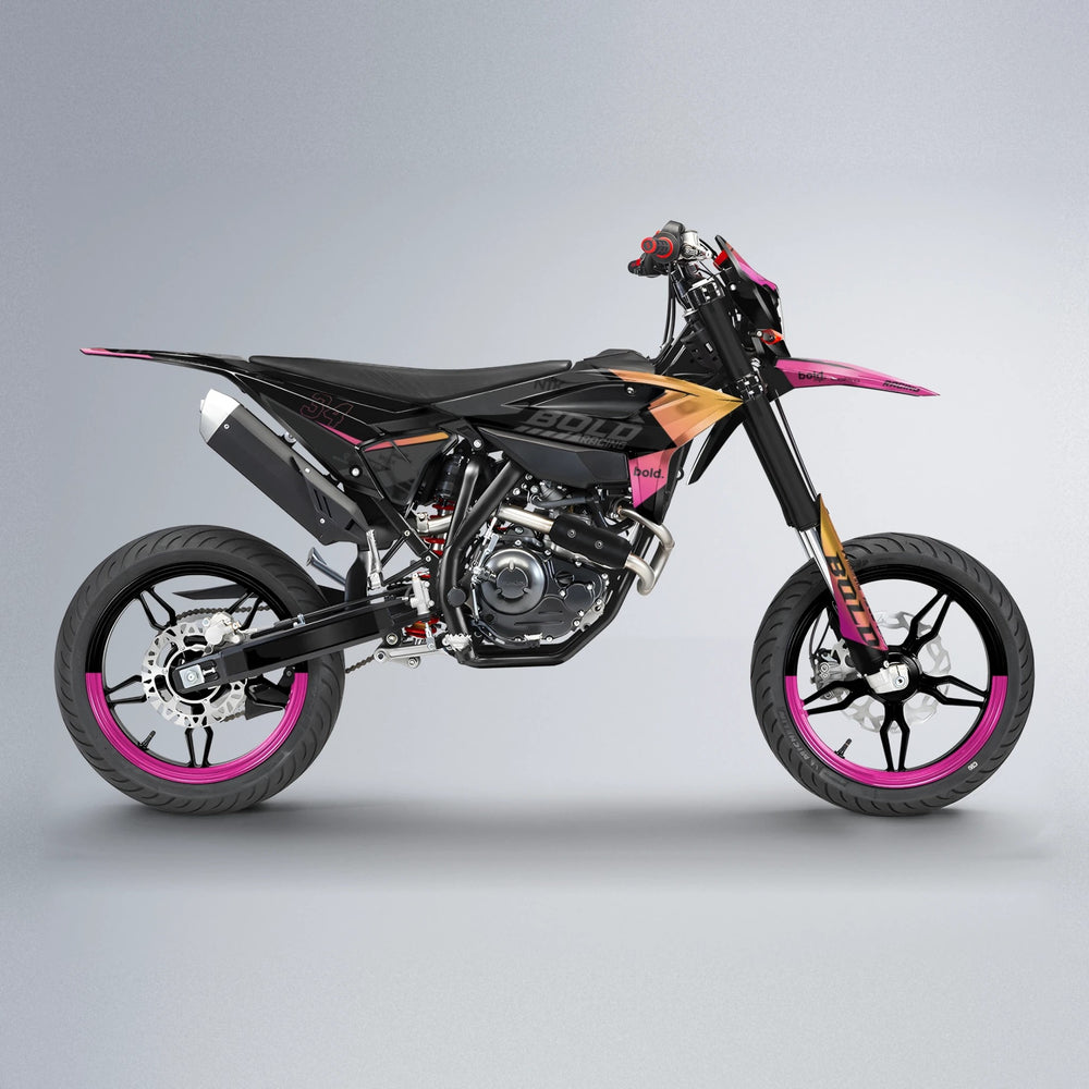 FACTORY Beta supermoto graphics kit in Pink & Yellow