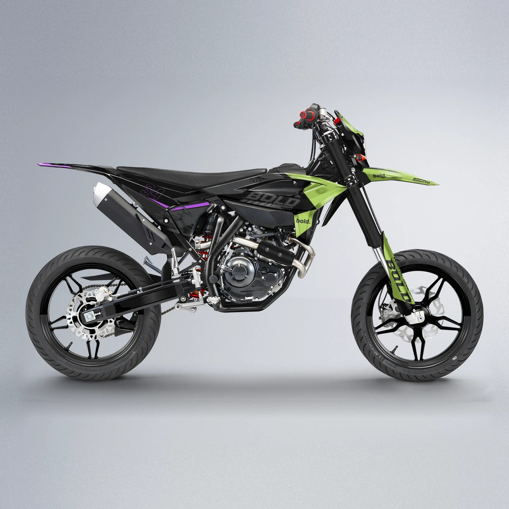 FACTORY Beta supermoto graphics kit in Purple & Yellow