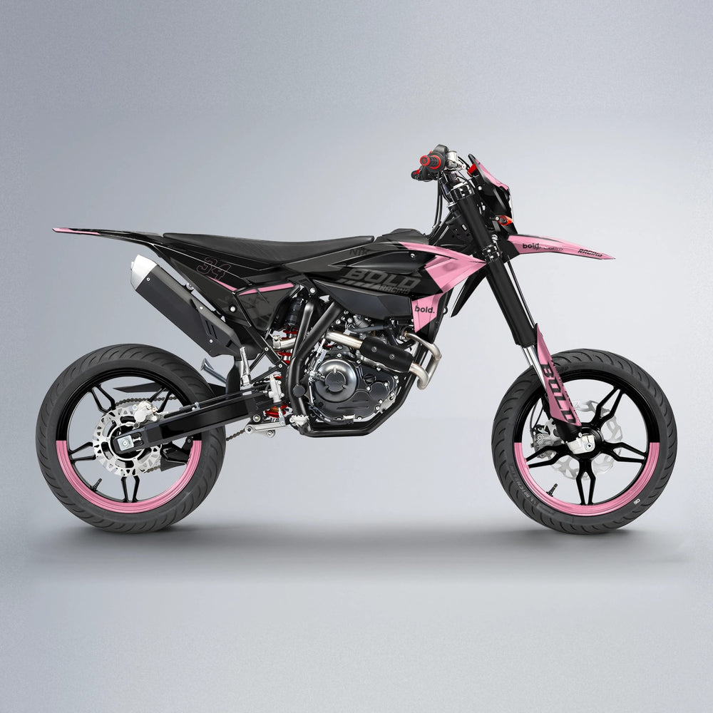 FACTORY Beta supermoto graphics kit in Sakura Pink