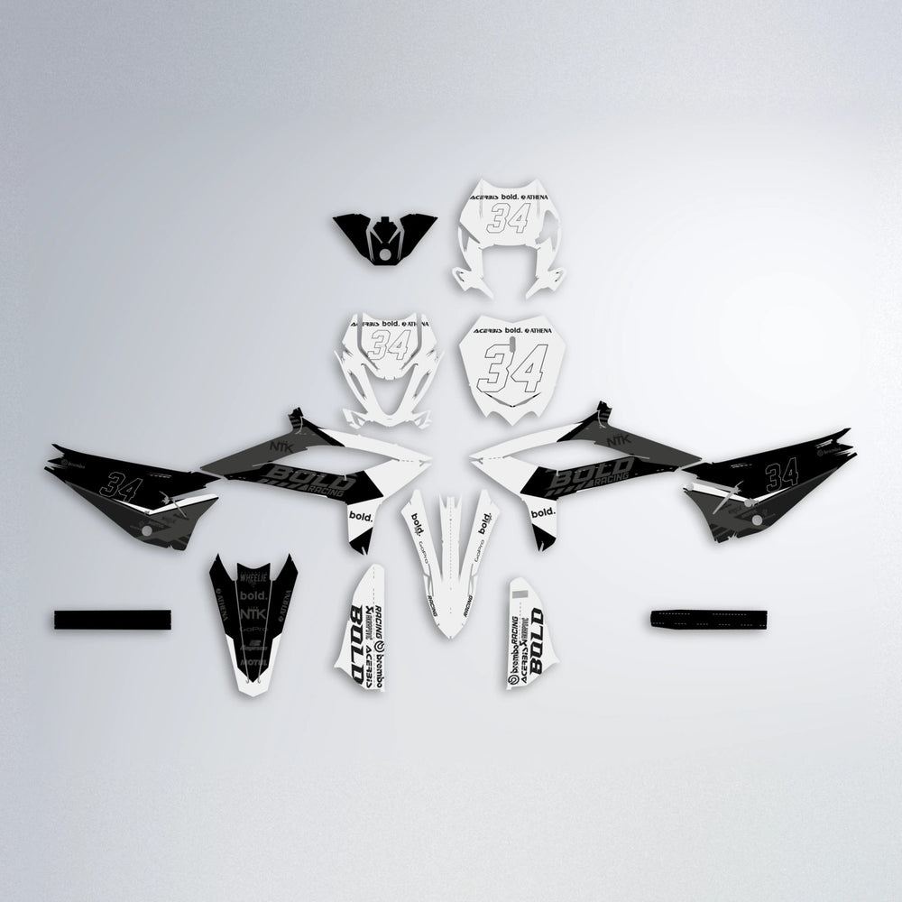 FACTORY Beta graphics kit parts layout in White