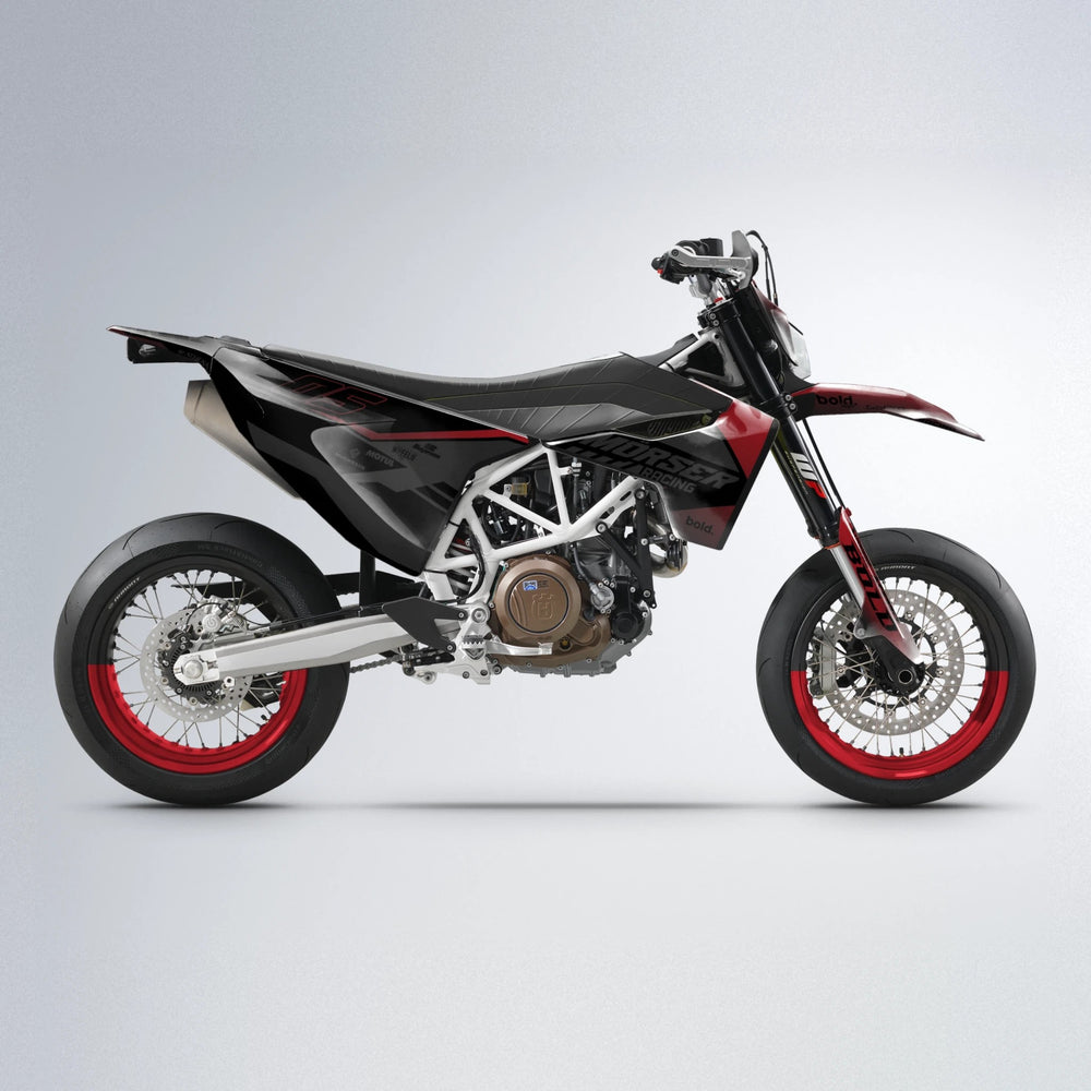 FACTORY Husqvarna 701 supermoto graphics kit in Black & Red