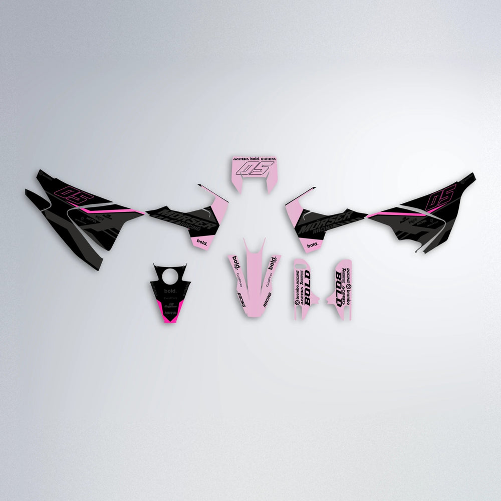 FACTORY Husqvarna 701 graphics kit parts layout in Flamingo