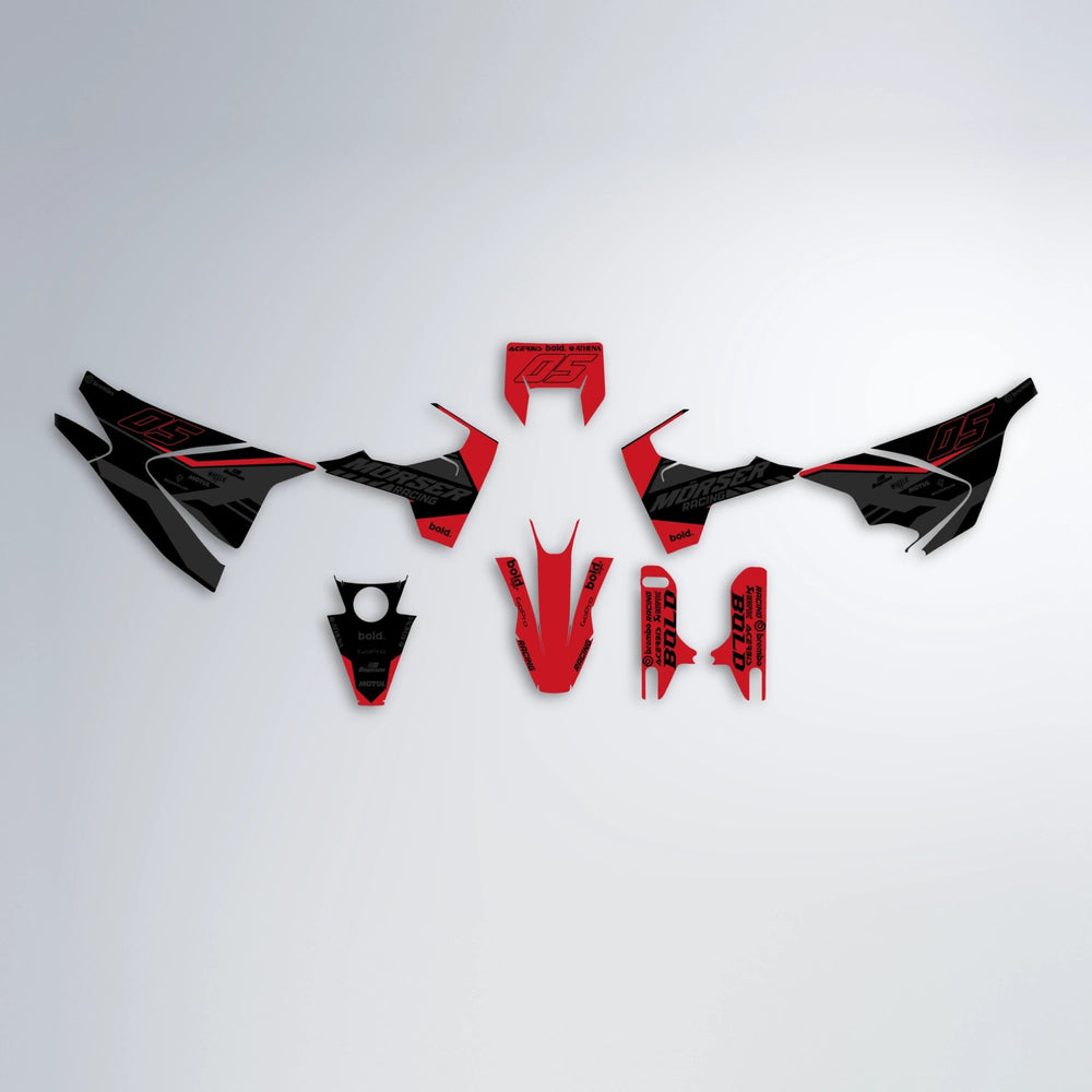 FACTORY Husqvarna 701 graphics kit parts layout in Red