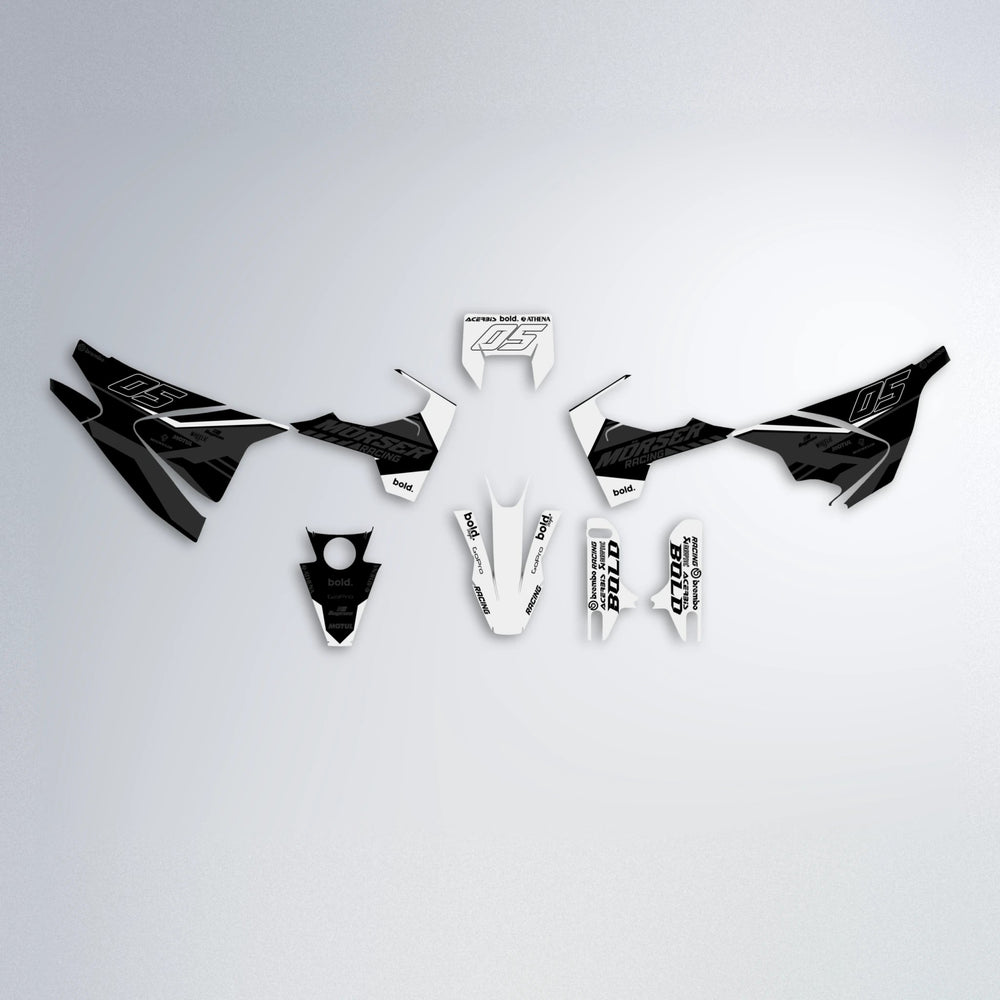 FACTORY Husqvarna 701 graphics kit parts layout in White