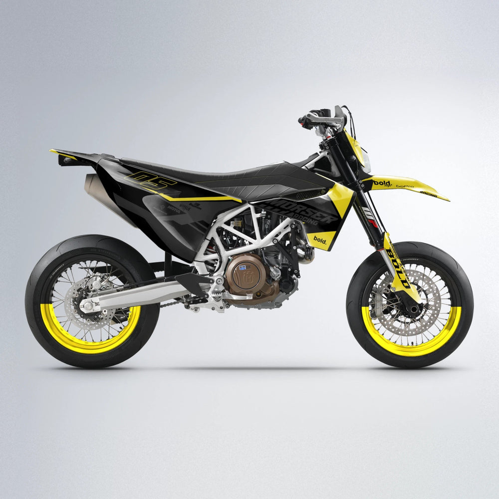 FACTORY Husqvarna 701 supermoto graphics kit in Yellow