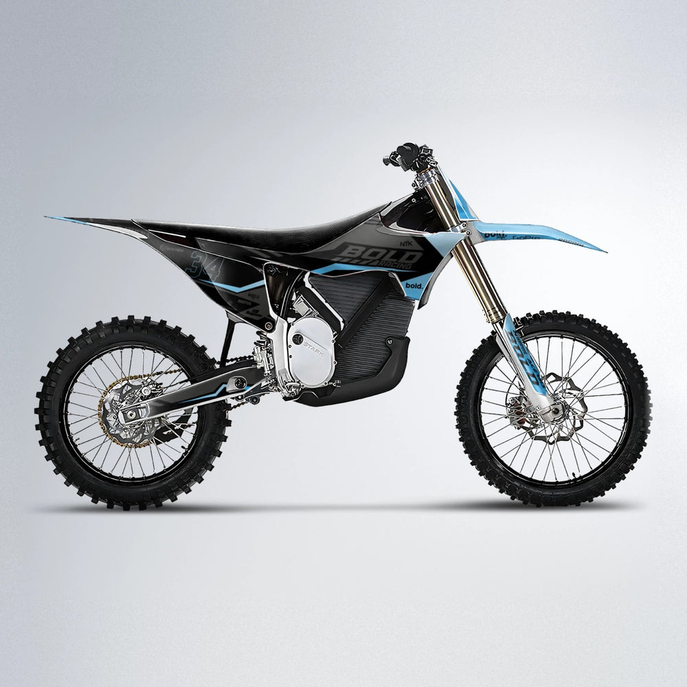 FACTORY Stark Varg MX motocross graphics kit in Light Blue & White