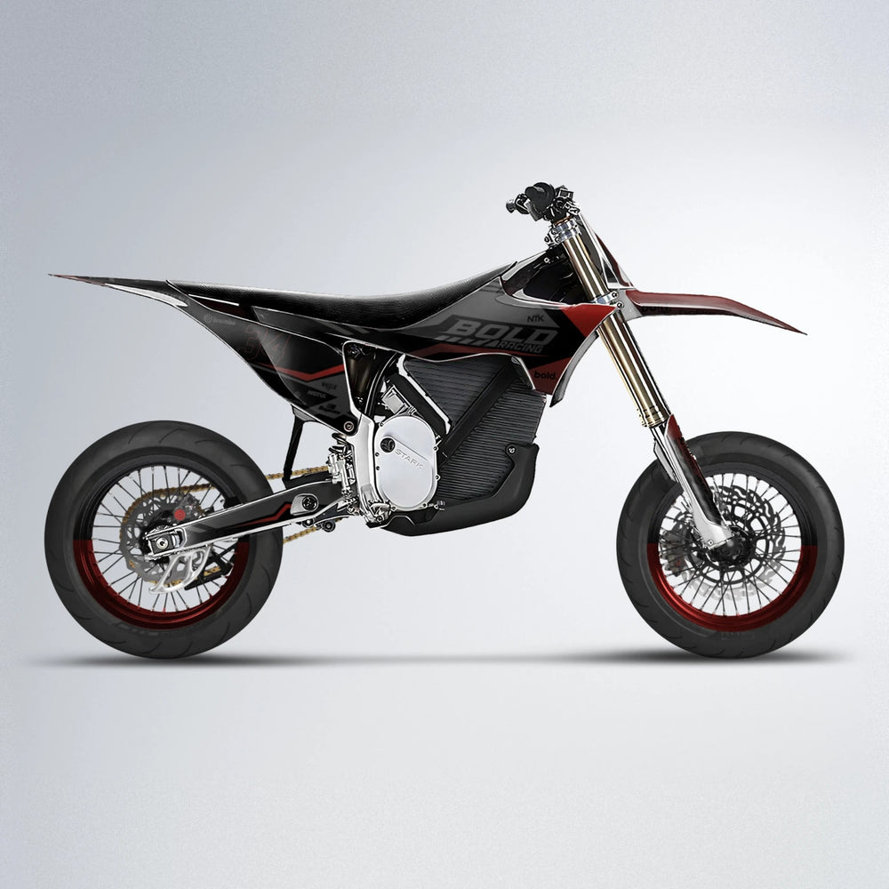 FACTORY Stark Varg SM supermoto graphics kit in Black & Red