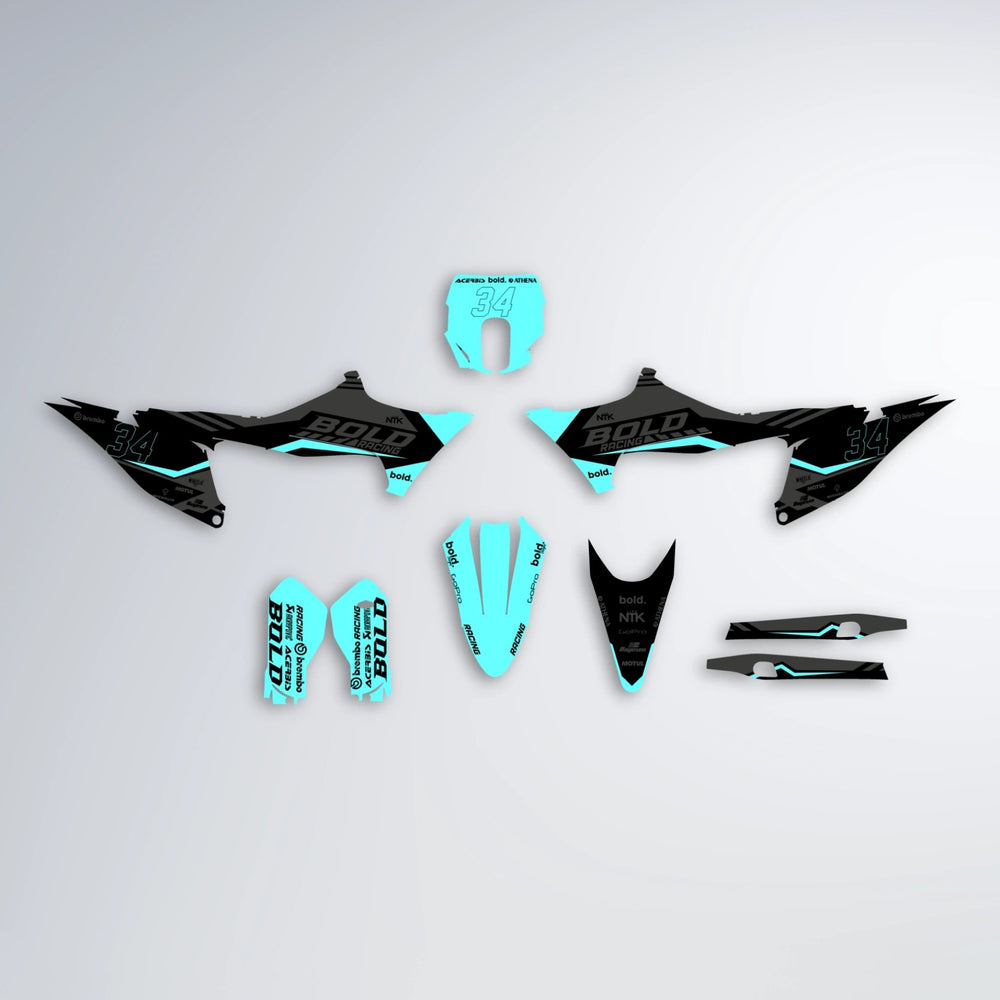 FACTORY Stark Varg SM graphics kit parts layout in Custom Colour