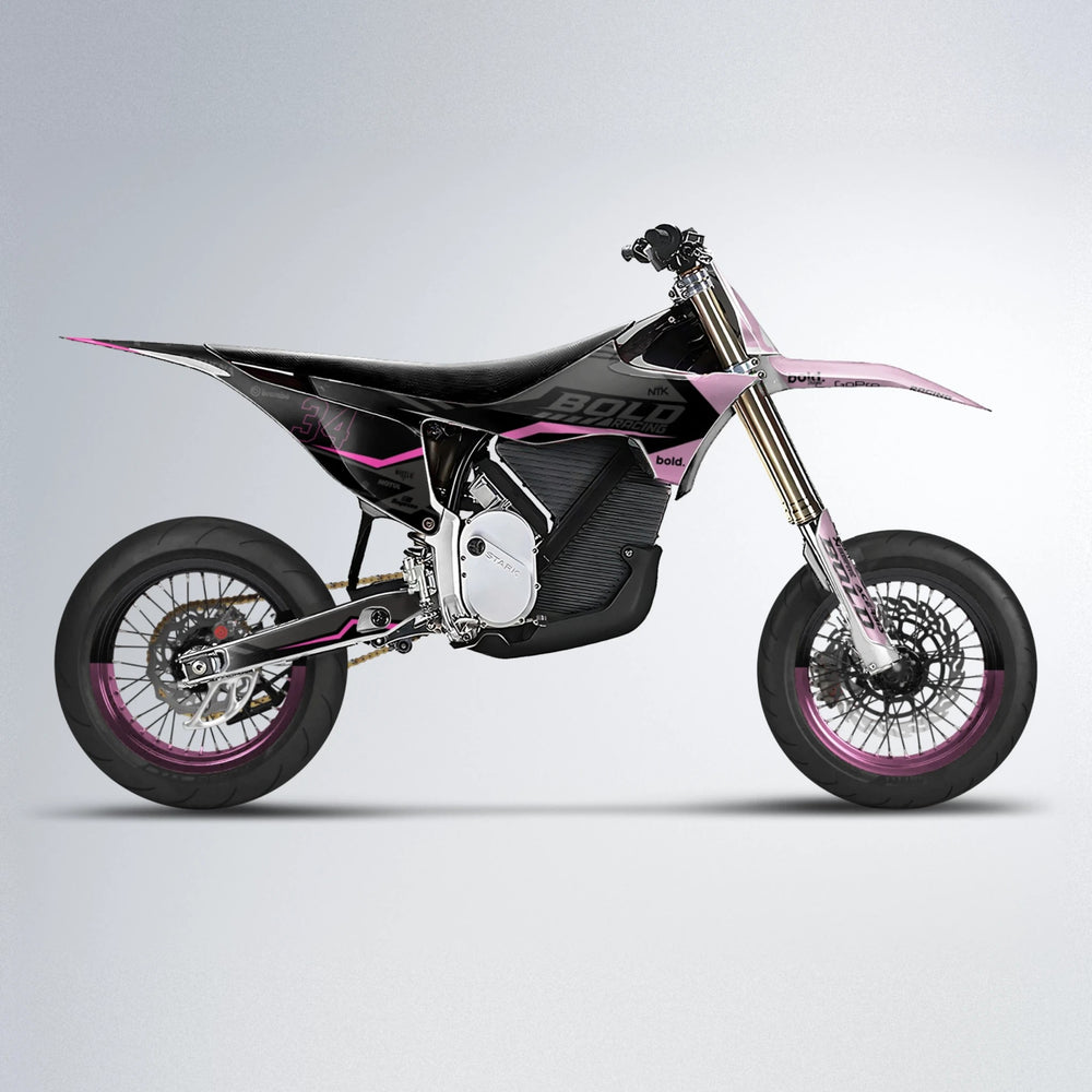 FACTORY Stark Varg SM supermoto graphics kit in Flamingo