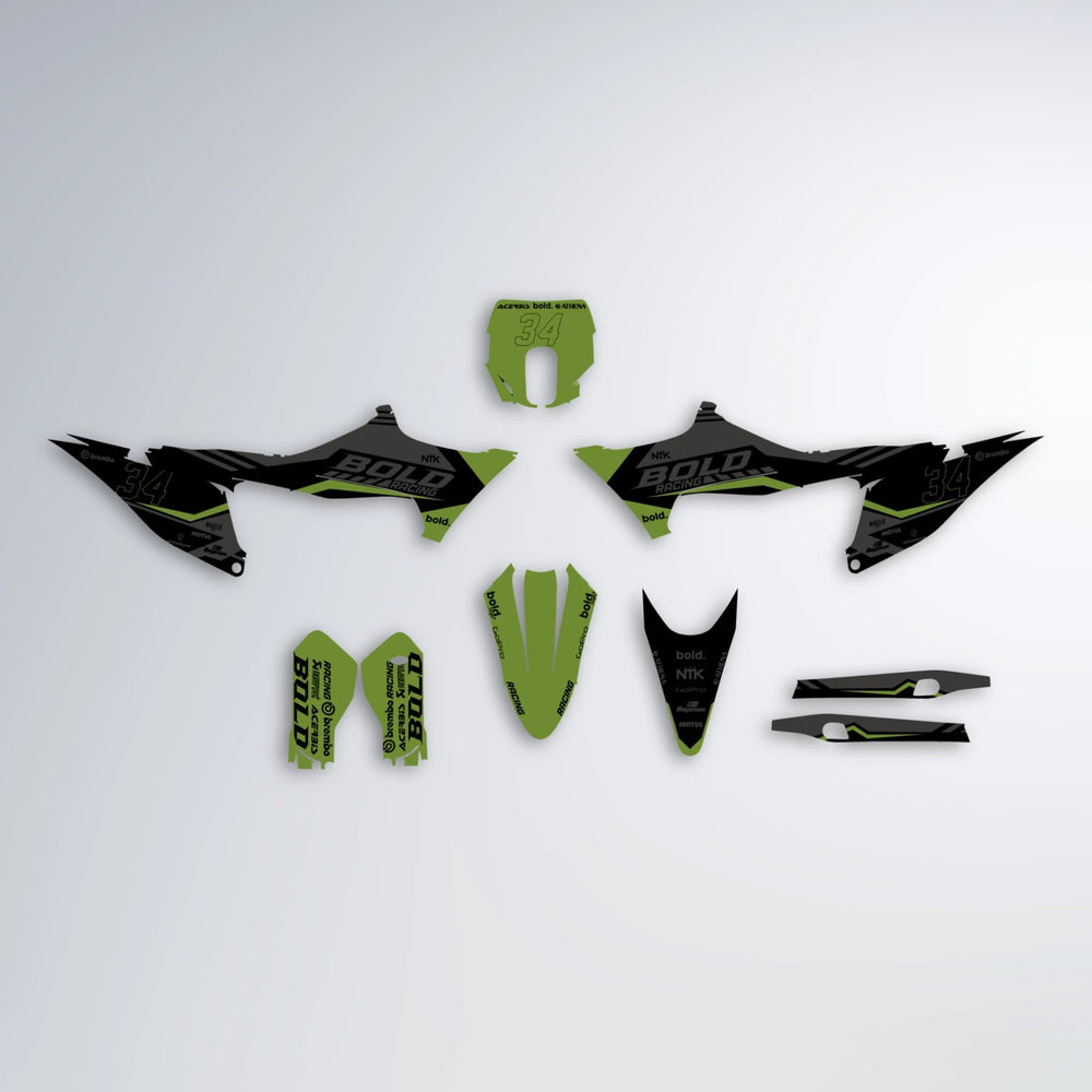 FACTORY Stark Varg SM graphics kit parts layout in Olive