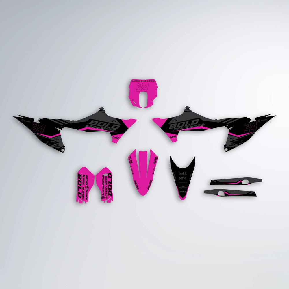 FACTORY Stark Varg SM graphics kit parts layout in Pink