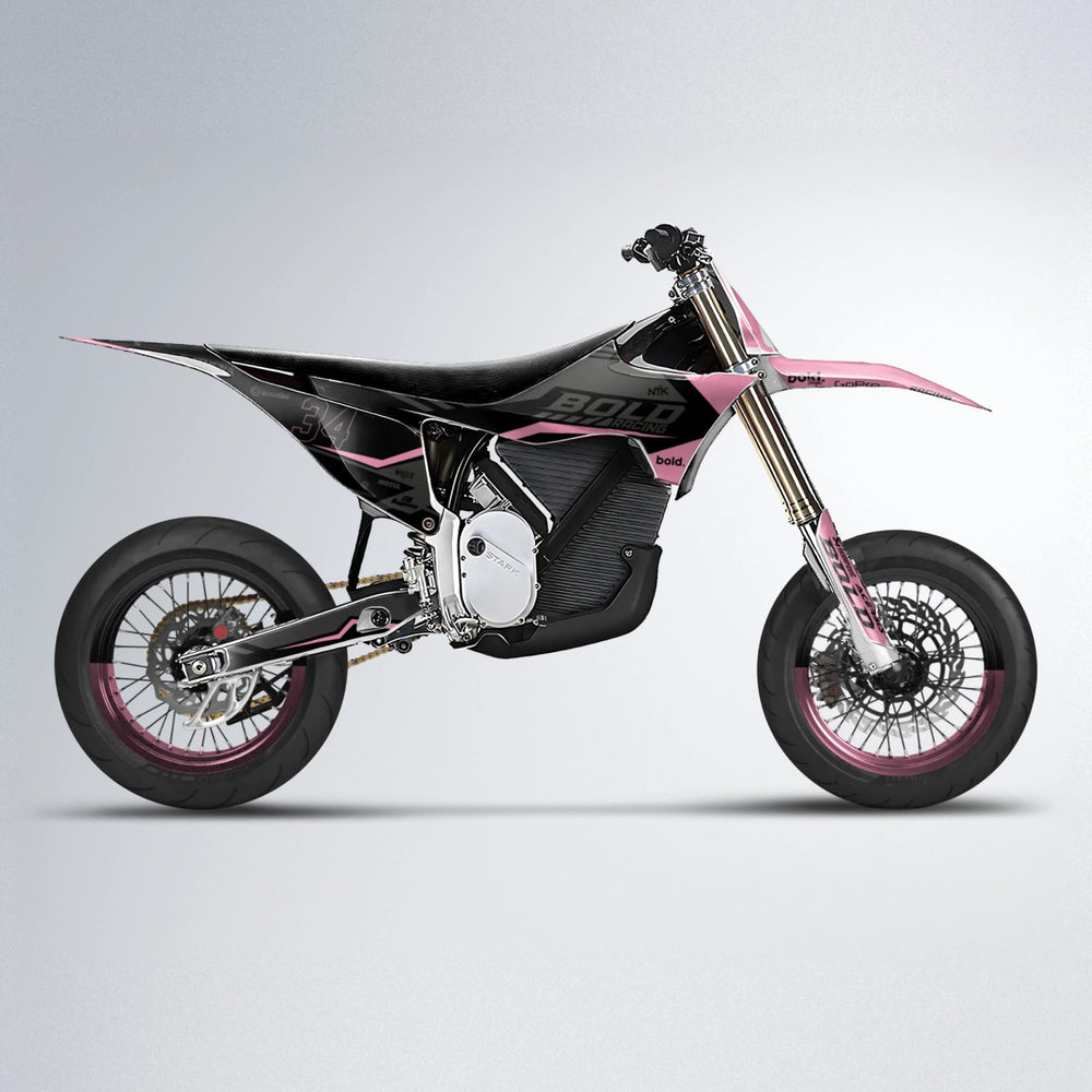 FACTORY Stark Varg SM supermoto graphics kit in Sakura Pink