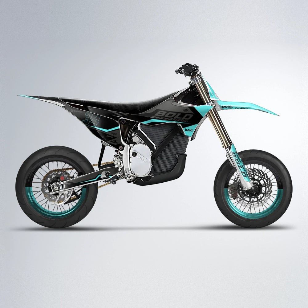 FACTORY Stark Varg SM supermoto graphics kit in Teal
