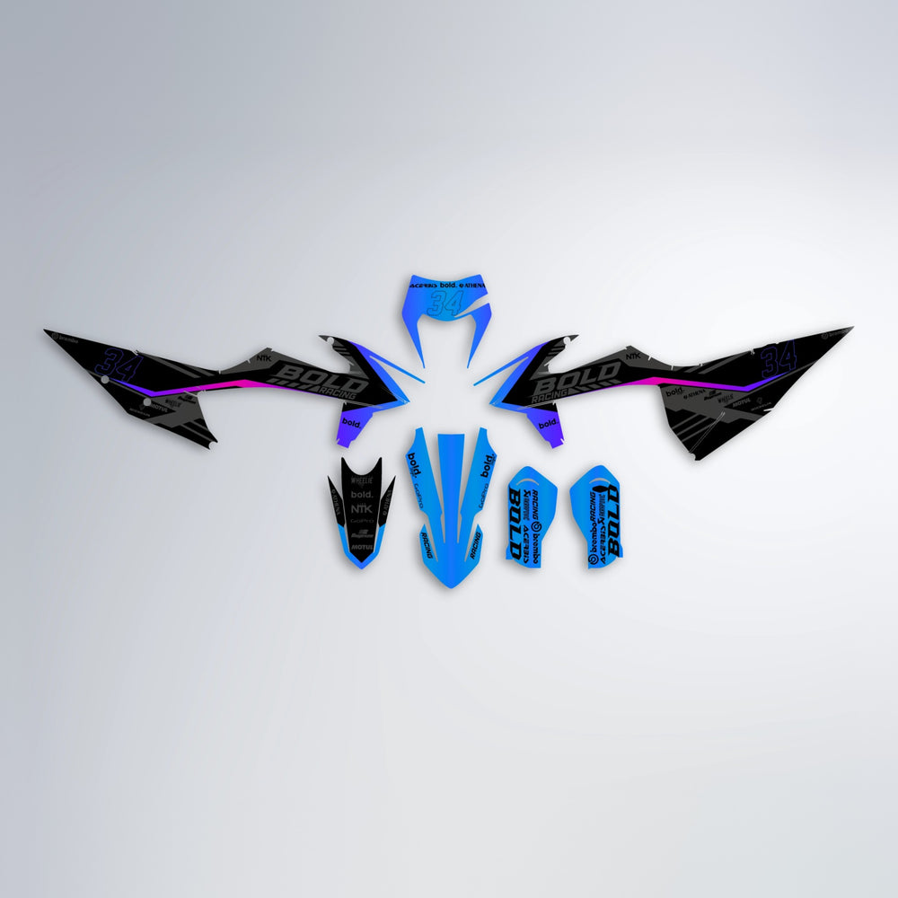 FACTORY graphics kit parts layout in Blue Purple Fade