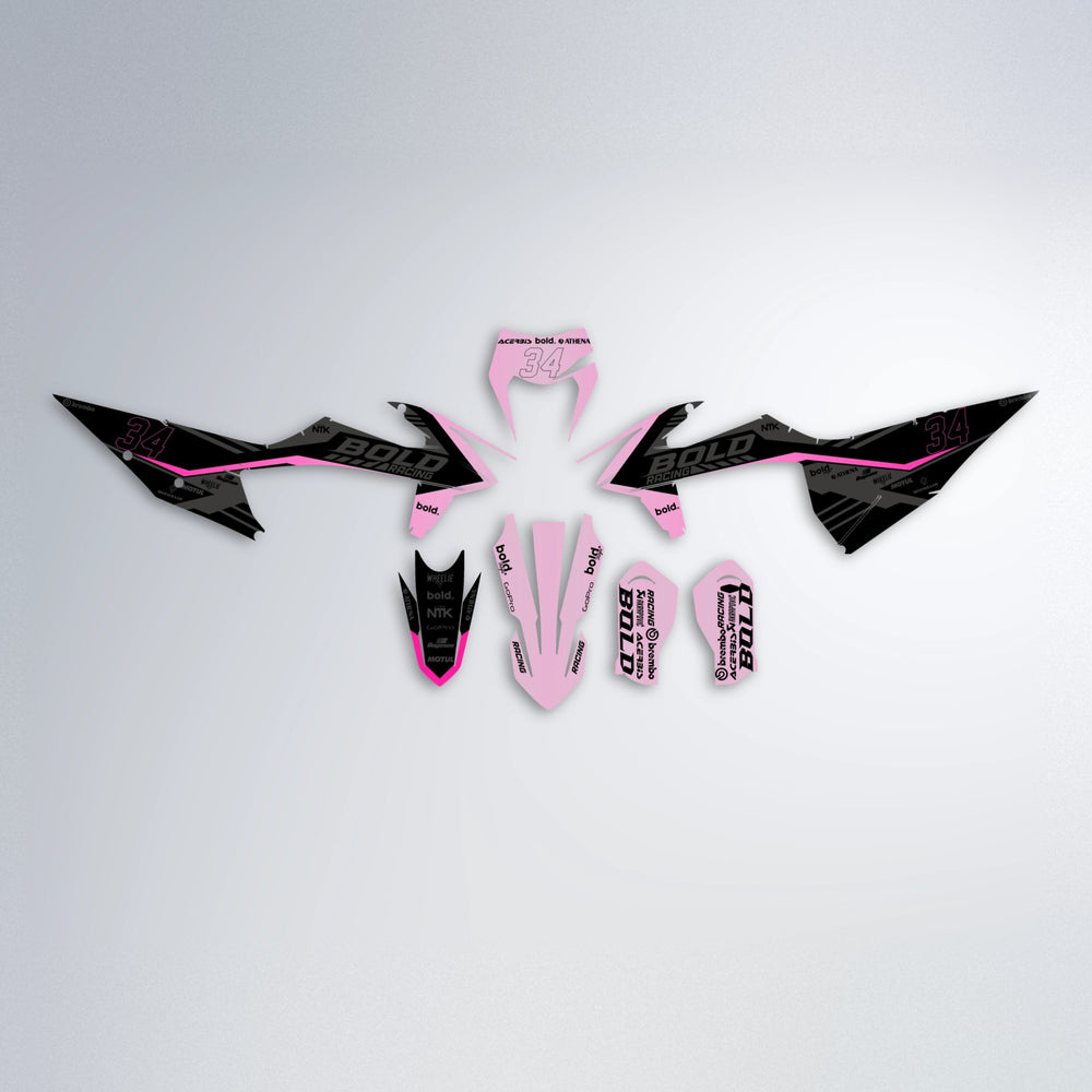 FACTORY graphics kit parts layout in Flamingo