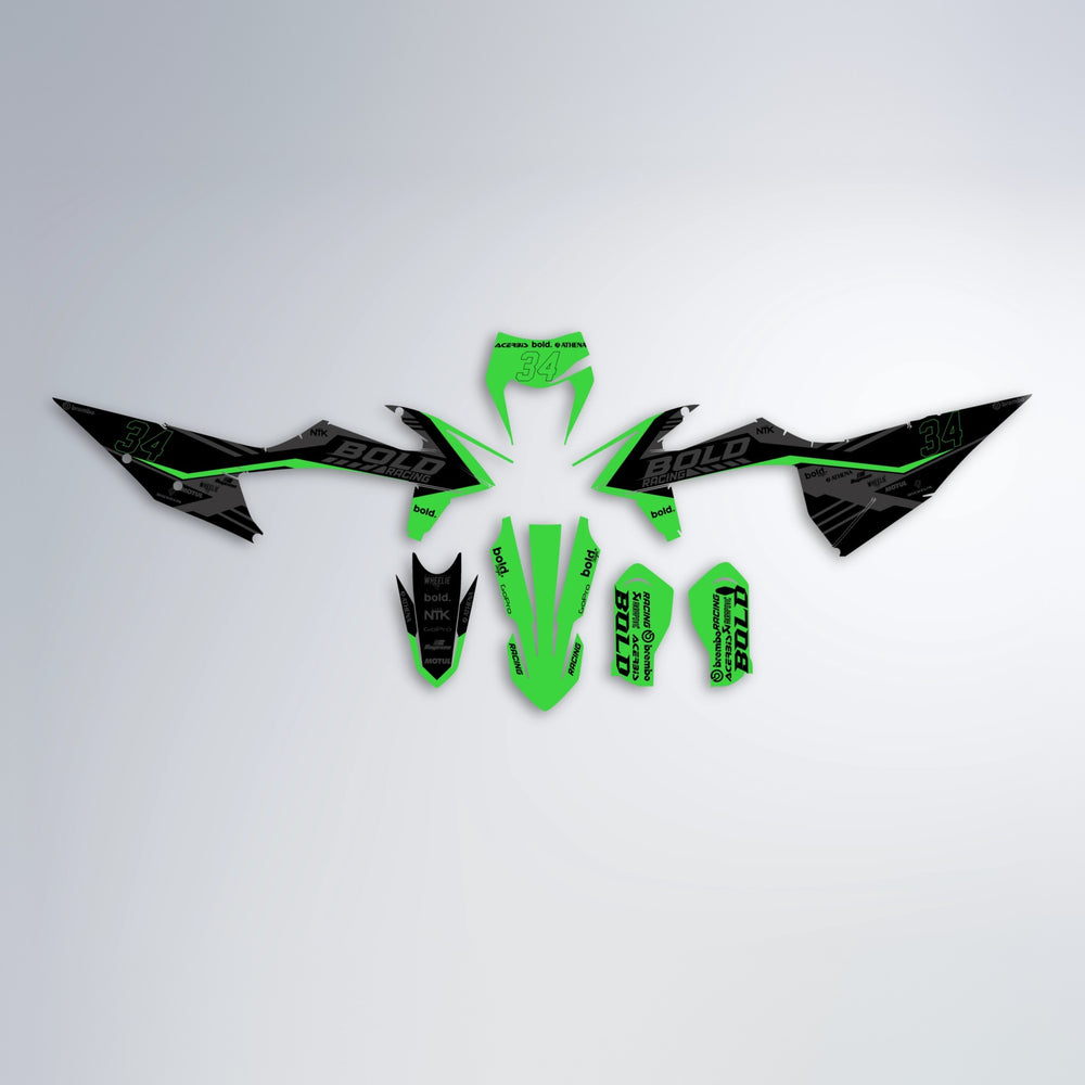 FACTORY graphics kit parts layout in Green