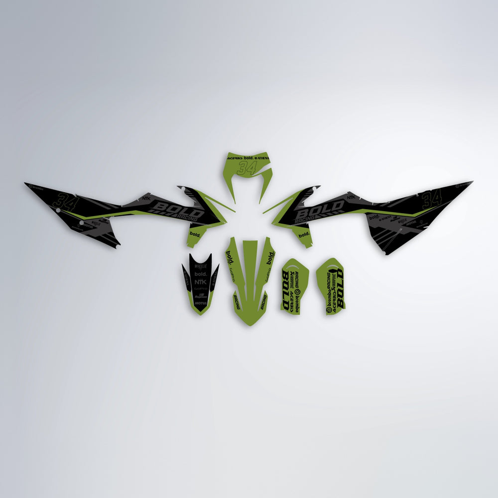 FACTORY graphics kit parts layout in Olive