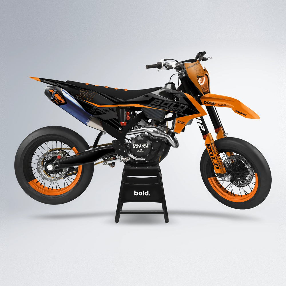 FACTORY supermoto graphics kit in Orange