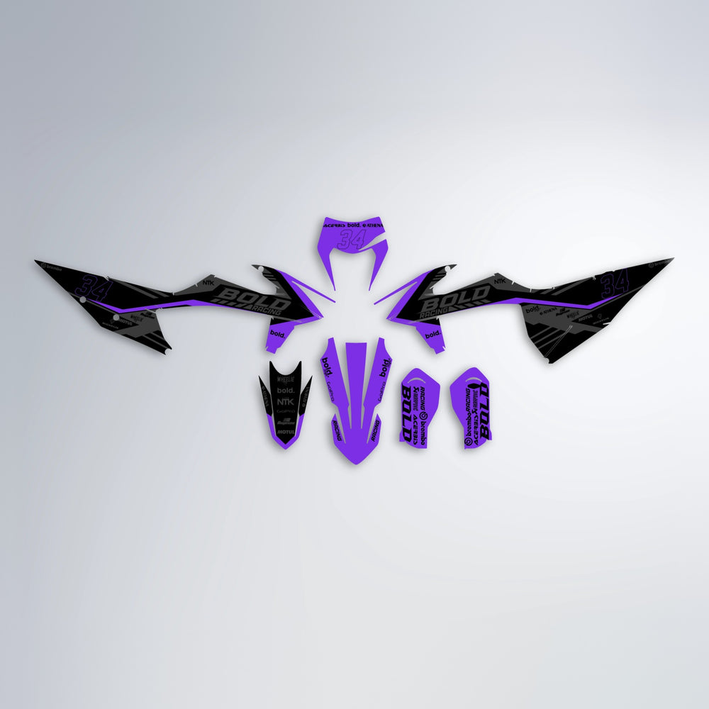 FACTORY graphics kit parts layout in Purple