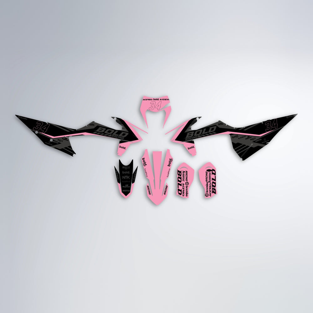 FACTORY graphics kit parts layout in Sakura Pink