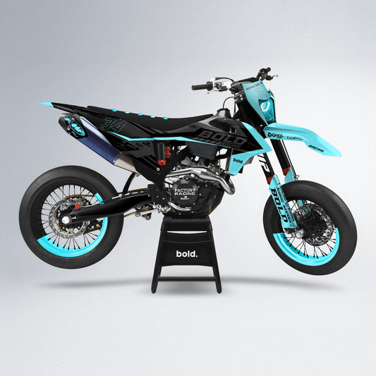 FACTORY supermoto graphics kit in Teal