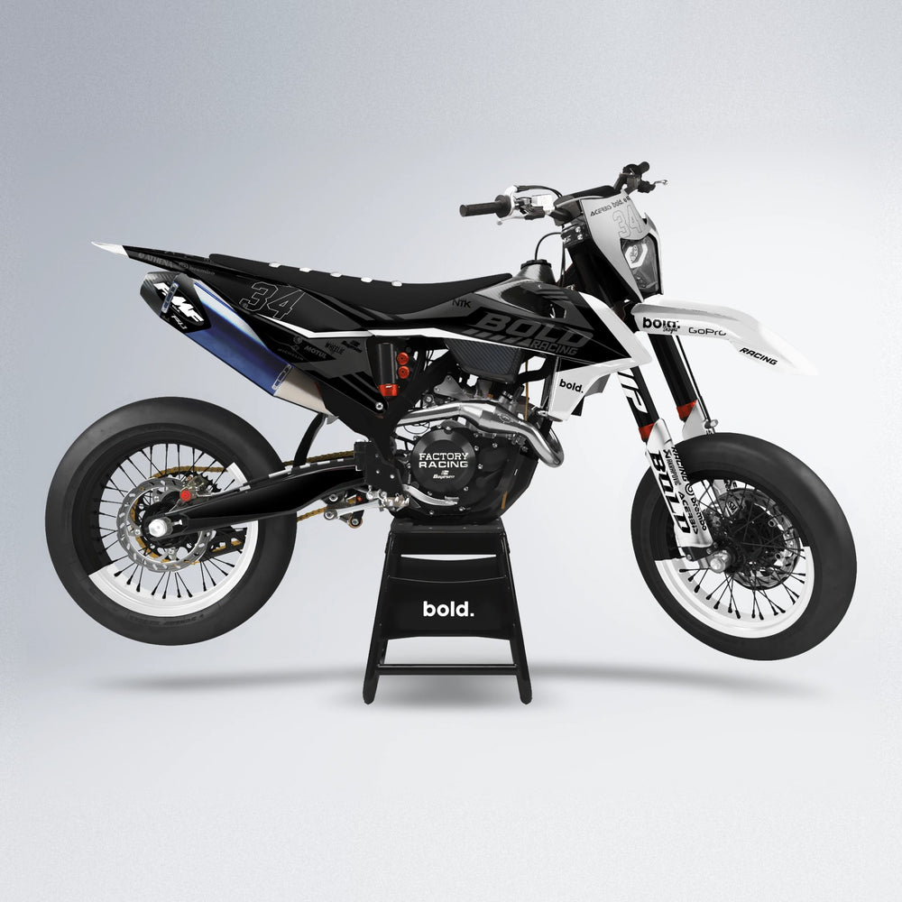 FACTORY supermoto graphics kit in White