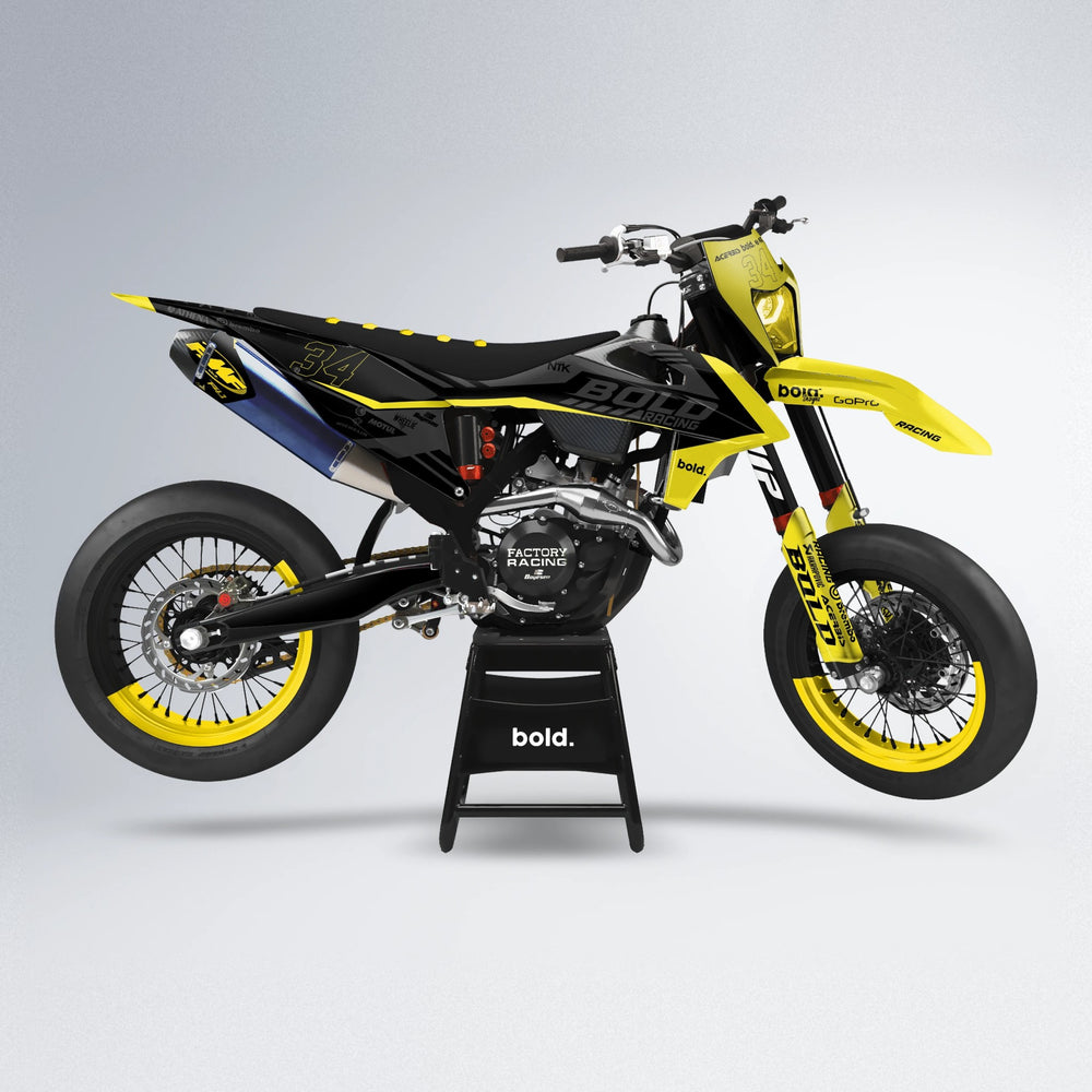 FACTORY supermoto graphics kit in Yellow