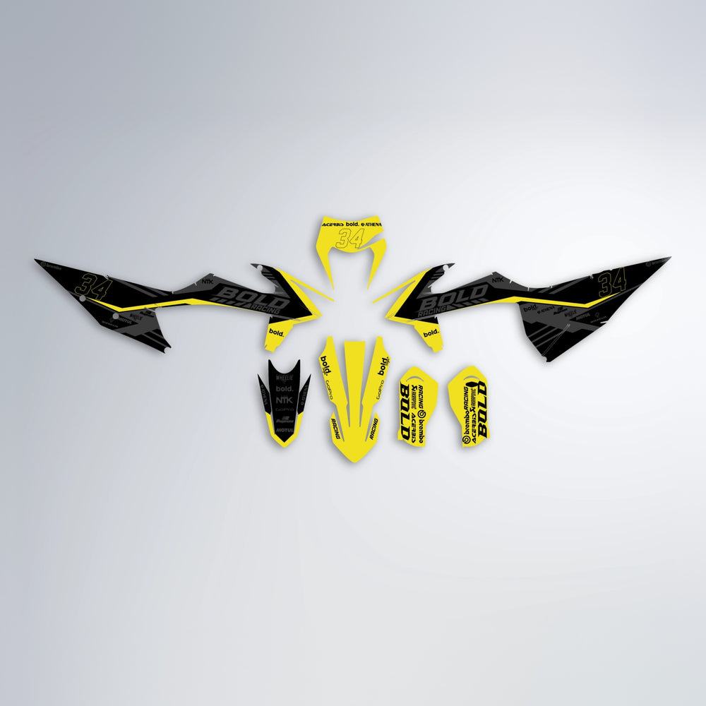 FACTORY graphics kit parts layout in Yellow