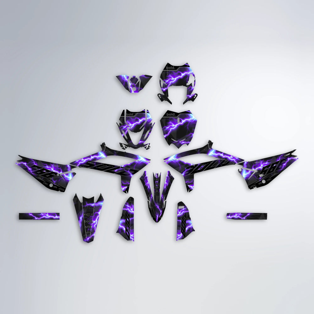 FLASH Beta graphics kit parts layout in Purple