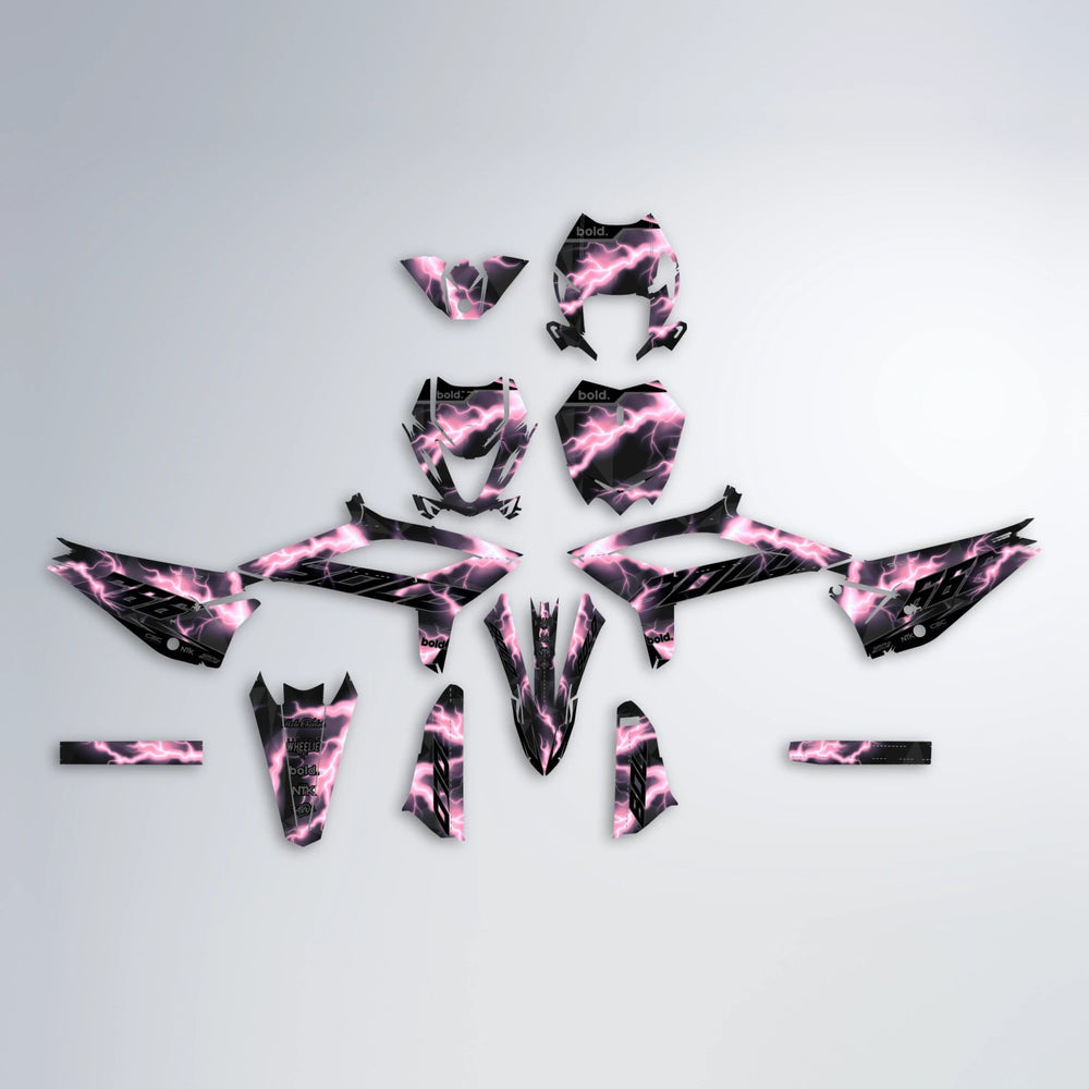 FLASH Beta graphics kit parts layout in Sakura Pink